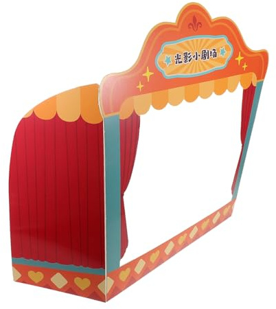 Milisten Shadow Puppet Theater Stage for Boys and Girls and Kindergarten Diy Puppet Show Prop Set with Storybook for Educational Shadow Play