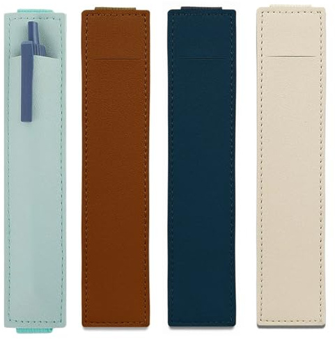 4 Pezzi Portapenne Regolabile con Fascia Elastica per Agenda - Pen Loop Riutilizzabile - Portapenne in Pelle per Taccuino, Calendario, Blocco per Appunti