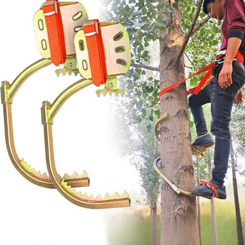 Juego de picos de escalada de árboles, equipo antideslizante ajustable para escalada, caza y observación, hebillas de pie duraderas y cómodas para aventuras seguras al aire libre