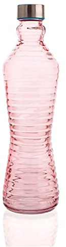 Quid -Botella Vidrio con Tapa Line Rosa 1 litro