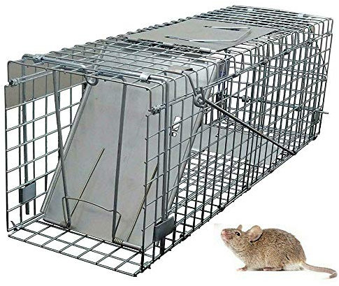 Lucn Humane Animal Rodent Rat Pest Trap Cage Squirrel Trap Heavy Duty Metal Trap for Live Release, Rat Trap Live Vermin Pest Animal Large Cage Catcher NEW