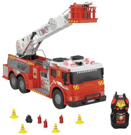 Dickie Toys 24 inch RC Fire Truck Toy with Water Pump, Light and Sound