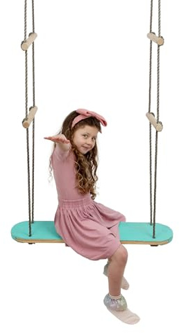 Fun and Function - Skateboard Swing - Standing Swing for Kids - Indoor Sensory Play Equipment - Wooden Skateboard Swing - Skater Swing Supports up to 200 lbs - Ages 4+