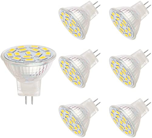 VINBE MR11 LED Light Bulbs, 12V 3.5W MR11 Bulbs Equal to 25-35w Halogen Spot Bulbs Lamp, GU4.0 Base, White (6000K, 6 pcs)