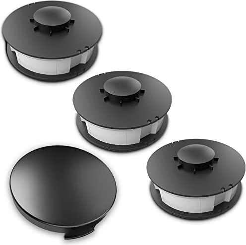 FixedbyU Fadenspule Ersatzspule Set 3 Spulen + 1 Spulenabdeckung passend für ALDI Gardenline Elektro-Rasentrimmer GLR 450 451 452 453 454 455 456 457 458 459 450