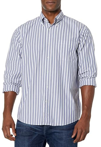 Brooks Brothers Friday - Camicia Sportiva da Uomo a Maniche Lunghe, in Popeline, a Righe, Multi Strisce., L