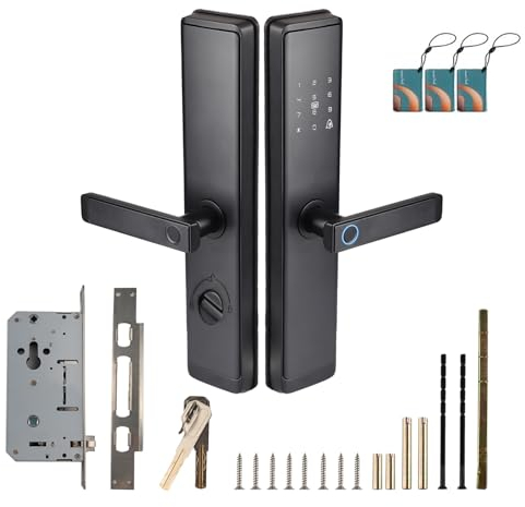 Les-Theresa Serrure de Porte Intelligente, Serrure ConnectéE, Serrure Electronique Porte D'EntréE Avec Clé MéCanique pour Tongtong, Serrure Biometrique Serrure A Code