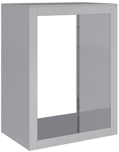 vidaXL Vedställ 60x40x80 cm galvaniserat stål, vedhylla, ved förvaring, vedförvaring, vedhyllor, vedställ metall