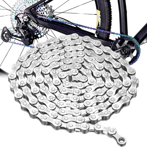 SQAQS Bike Chain, 6 7 8 Speed Bicycle Chain Mtb Chain, Rust Proof Sensitive Electroplating Carbon Steel Chain for Road Mountain Bike Chain -1