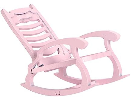 ibasenice Beach Ornaments Miniature Rocking Chair 1:12 Scale Wooden Micro Landscape Decor Ideal for Summer Events