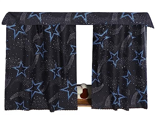 LA HUATE Students Dormitory Bottom Bunk Bed Curtains Lightproof Dustproof Bed Drapes Underbed Privacy Play Curtain (Stars, 1.1x2.0m)