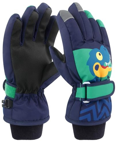 NewBEP Guantes de invierno para niños, cálidos, para esquí y nieve, para niñas y niños