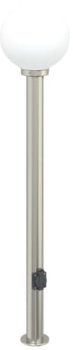 vidaXL Lámpara de bolardo con salida, 120 cm, acero inoxidable, IP44