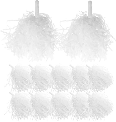 Healeved 24 Pezzi di Pompon da Cheerleading, Pompon in plastica con Manico a Bastone per Squadre Sportive, Feste danzanti, Calcio, Basket, Club, Sport, spettacoli sul palco, celebrazioni