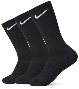 Nike Unisex Erwachsene Everyday Cushioned Training Crew Socken (3 Paar), Schwarz/Weiß, Medium