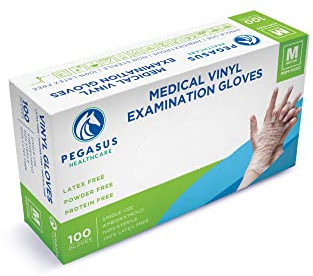 Olsen & Smith Unisex Pegasus Healthcare Clear Disposable Gloves, Clear, M UK