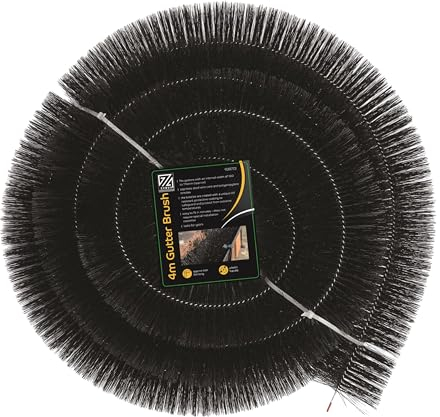 ZYBUX - Gutter Brush Bristle Brush Gutter Guard Leaf Debris Filter | Easy Installation and Adapting to Size Drain Down Pipe Gutter Cleaning Tools Black 4 METRE