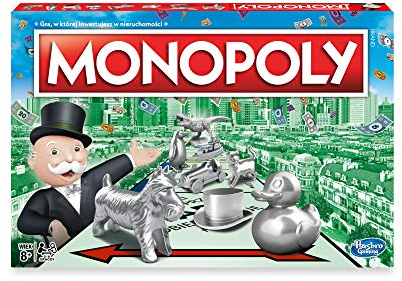Monopoly -Brettspiel für 2 bis 6 Spieler, Kinder; klassisch; 8+; Sprache Polnisch