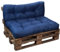 bananair - Cojines para Palets - Tela Resistente, Anti-UV y Repelente al Agua - Muy Cómodo, Relleno de Espuma - Cojines Exterior para Jardín y Terraza (Asiento 120x80 cm y Respaldo 120x40 cm, Azul)