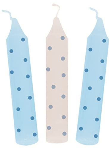 goki 60698 Geburtstagskerzen, gepunktet, 10 cm Ø 1,3 cm, blau (10er Pack)