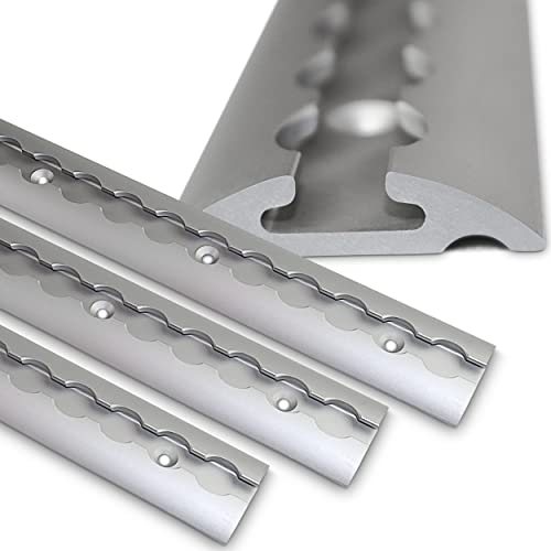 Airlineschienen Set 0,5-10 Meter - TÜV Zertifiziert - halbrunde Form - Ladungssicherung für LKWs und Wohnmobile - Gebohrte Zurrschiene Aluminium Silber - Zurrleiste | (1 Meter)