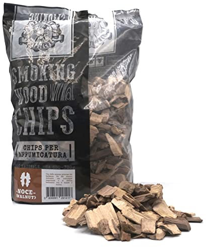 BBQ CHIPS NOIX - WALNUT - Bois pour fumer HARDCORE BARBECUE - Pièces de bois pour fumer à la saveur de Hickory- Environ 500-700 gr