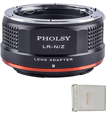 PHOLSY LR en Z Adaptador Objetivos Montura Compatible con Objetivos Montura Leica R/LR y Compatible con Nikon Z Cuerpo Cámara, Compatible con Nikon Z, Z30, Z9, Z8, Z6 II, Z7 II, Z6, Z7, Z5, Z50, LR-Z