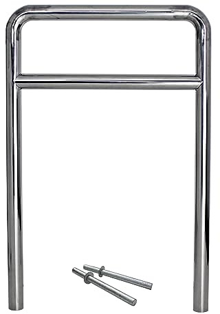 TRUTZHOLM Fahrradanlehnbügel Fahrradständer Anlehnständer mit Knierohr 118 x 78 cm aus Edelstahl zum Einbetonieren