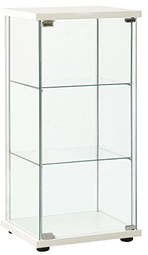ZQQLVOO Armarios Aparador Armario Multiusos Vitrina Vidrio Templado Blanco