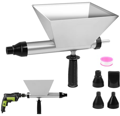 TIHOOK Mörtelspritze Fugenpistole Elektrischer, Fugenpistole für Mörtel, Fugenspritze aus Edelstahl für Mörtel mit 4 Abnehmbare Düsen, für Mörtelfuge Steinmauer Böden