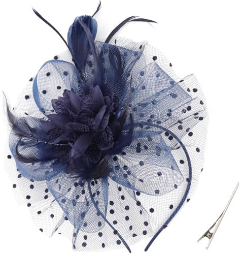 DRESHOW Fascinators Hut Feder Stirnband Damen Fascinators Tee Party Kopfbedeckung mit Clip Blume Stirnband für Mädchen & Damen