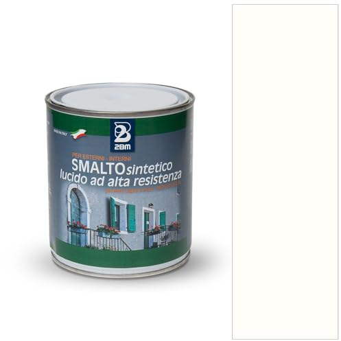 2BM Esmalte sintético de alta resistencia blanco brillante RAL9010B con disolvente brillante inodoro, no amarilleo, apto para madera, metal y pared, para interiores y exteriores | Formato 2,25 l