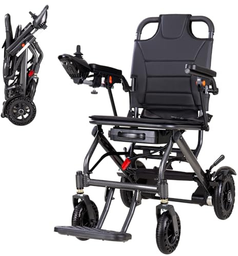 Sedia a Rotelle Elettrica Carrozzina Elettrica per Disabili Sedia a Rotelle Pieghevole Leggera per Anziani Supporte 100 kg (20AH)