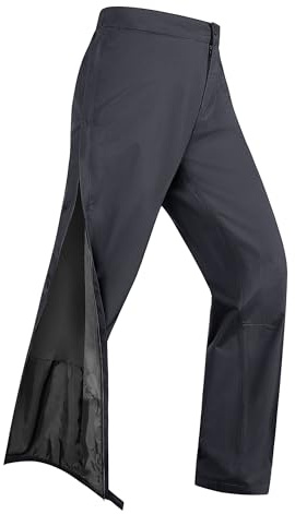 33,000ft Pantaloni antipioggia da donna, impermeabili, con cerniera, traspiranti, per ciclismo, antivento, per attività all'aria aperta, con tasche, grigio scuro, 46