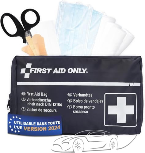 First Aid Only Trousse de secours pour voiture DIN 13164 | Sac d'urgence pour voiture et moto | P-10019 (Lot de 5)