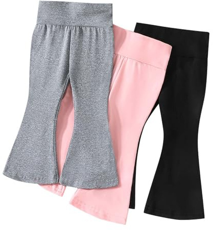Generisch Lot de 3 culottes évasées taille haute pour bébé fille - Doux et décontracté - Pour le quotidien des nourrissons et des enfants, Rose, 18-24 mois