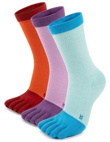 OrrinSports Chaussettes à orteils en laine mérinos pour homme et femme, chaussettes de randonnée à cinq doigts, chaussettes thermiques d'hiver, 3 paires