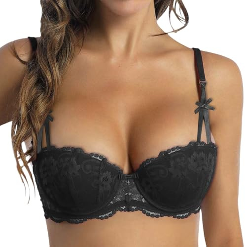 Soutien-gorge Dirndl push-up demi-bonnets avec armatures en dentelle - Soutien-gorge sexy - Soutien-gorge traditionnel en dentelle confortable - Blanc - Soutien-gorge à bretelles fines - Accessoire