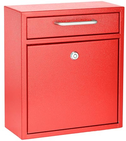 AdirOffice - Buzón de Pared para Colgar en la Pared, diseño de Caja de Correo, Llave espaciosa y Duradera, después de horario de depósitos, Llaves de pagos y Cartas