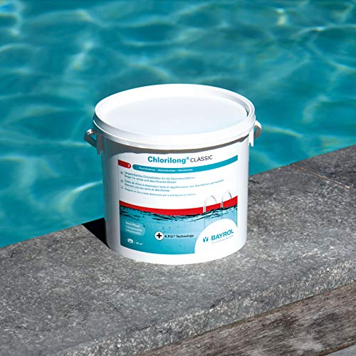 BAYROL Chlorilong CLASSIC - Pool Desinfektion - Chlortabletten 250g, sehr hoher Aktivchlor Gehalt, langsam löslich - 10 kg