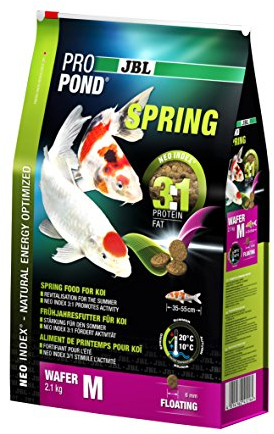 JBL Frühjahrsfutter für Koi, Schwimmende Futterwafer, Saisonfutter, ProPond Spring, Größe M, 2,1 kg
