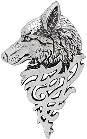 FITYLE Bijou pour homme - Broche avec motif loup - Bijou de mariage, Métal