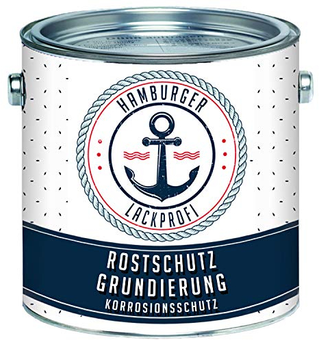 Rostschutz-Grundierung MATT Rotbraun Rostschutz-Farbe für Metall // Hamburger Lack-Profi (5 L)