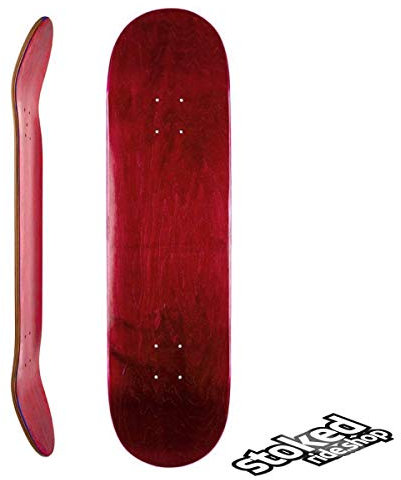 Stoked Ride Shop Blank Skateboard Deck Only | 7.75 (Red | Deck Only)