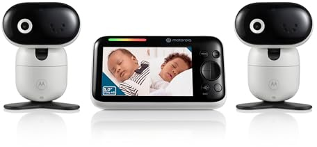 Motorola Nursery Baby PIP1610 HD - 5 Motorized Video Baby Monitor w/ 2 Cameras, Wall Mount, 1000ft Range, Two-Way Audio, Room Temperature Monitoring - Private Connection (No Wi-Fi, Does Not Use App)