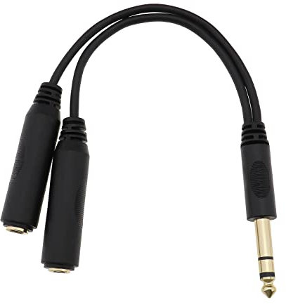 Create idea Câble Répartiteur Jack 6,35mm Câble Répartiteur 1/4 Pouce Prise Stéréo 1/4 Pouce vers Double Prise Stéréo 1/4 Pouce Y Câble Séparateur Accessoires pour Microphone Casque AV Récepteur