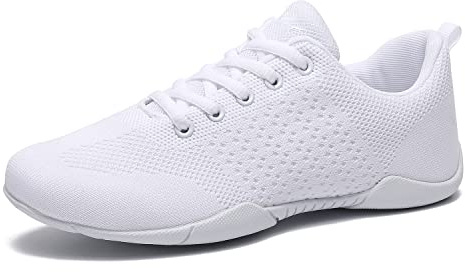 LANDHIKER White Cheer Shoes Girls Youth Cheerleading Shoes Fashion Sports Shoes Training Athletic Shoes Flats Dance Girls Size