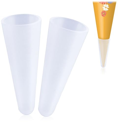 com-four® 2X Schultüten Spitzenschutz aus Kunststoff - runde Schutzkappe für die Einschulungstüte - Schultüten-Spitze Ø 2 cm zum Schutz der Zuckertüte - transparente Aufsteck-Spitze (2 Stück - rund)