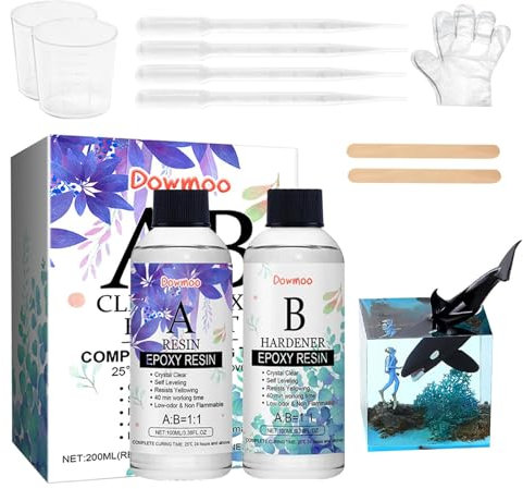 Epoxidharz-Set, transparent, Epoxidharz, Gießharz, kein Vergilben, keine Blasen, einfaches Mischen, 1:1 Beschichtung für die Schmuckherstellung, Harz Artist