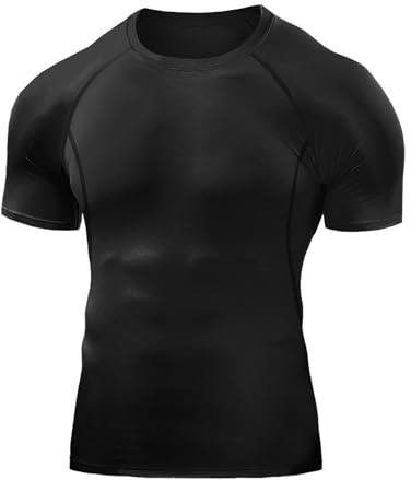 Towintec Camiseta Compresión Hombre Entrenamiento Deportes | Manga Corta, Camiseta Ciclismo, Atlético, Camisetas Interiores, Secado Rápido, Tops, Mallas Transpirables, Base Deportiva